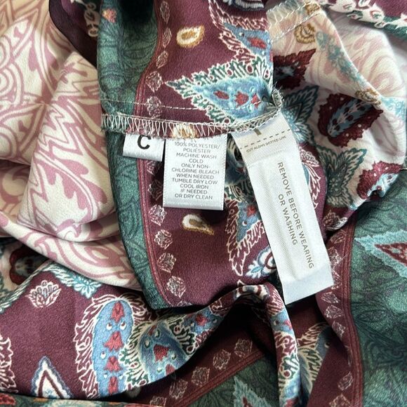 Loft Rose Pink Boho Print Off Shoulder Halter Dress Elastic in Shoulder area S - Picture 7 of 7